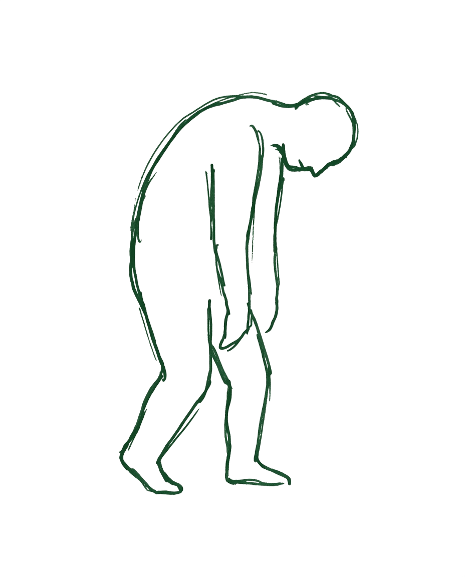 Hand-drawn icon representing deep exhaustion from burnout.