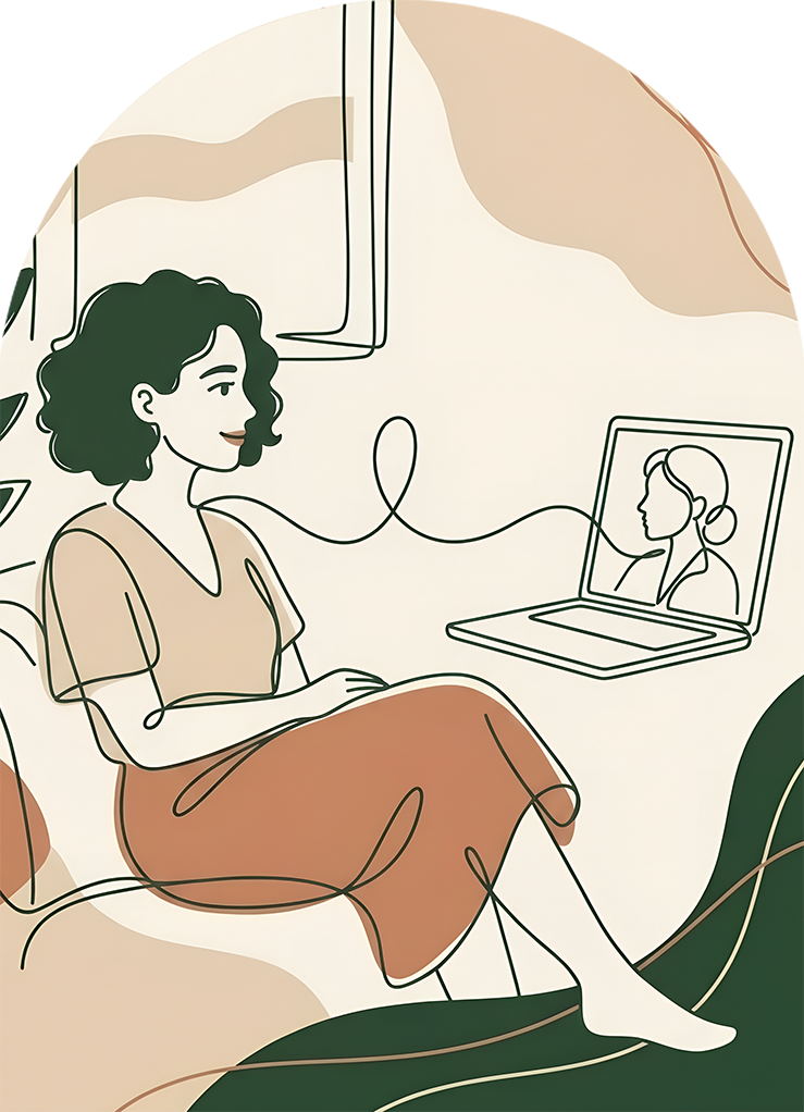A calming illustration of a person resting with their eyes closed, symbolizing recovery from professional burnout in Toronto.
