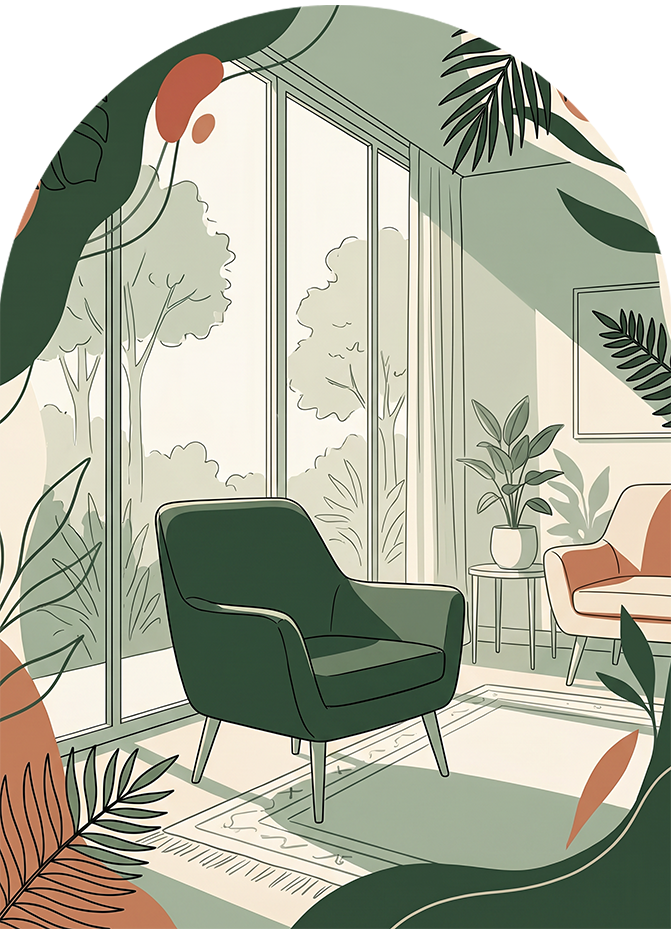 Calm woman at home with a laptop and tea, feeling relieved about therapy costs in Ontario and her insurance coverage